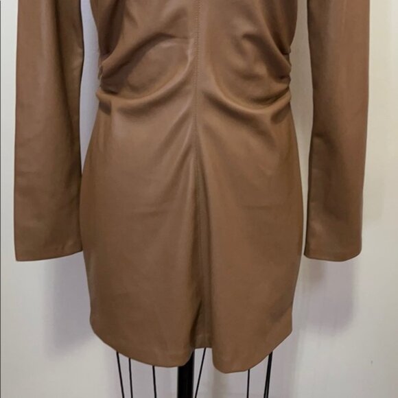 Zara Deep V neck vegan leather dress - Picture 5 of 5